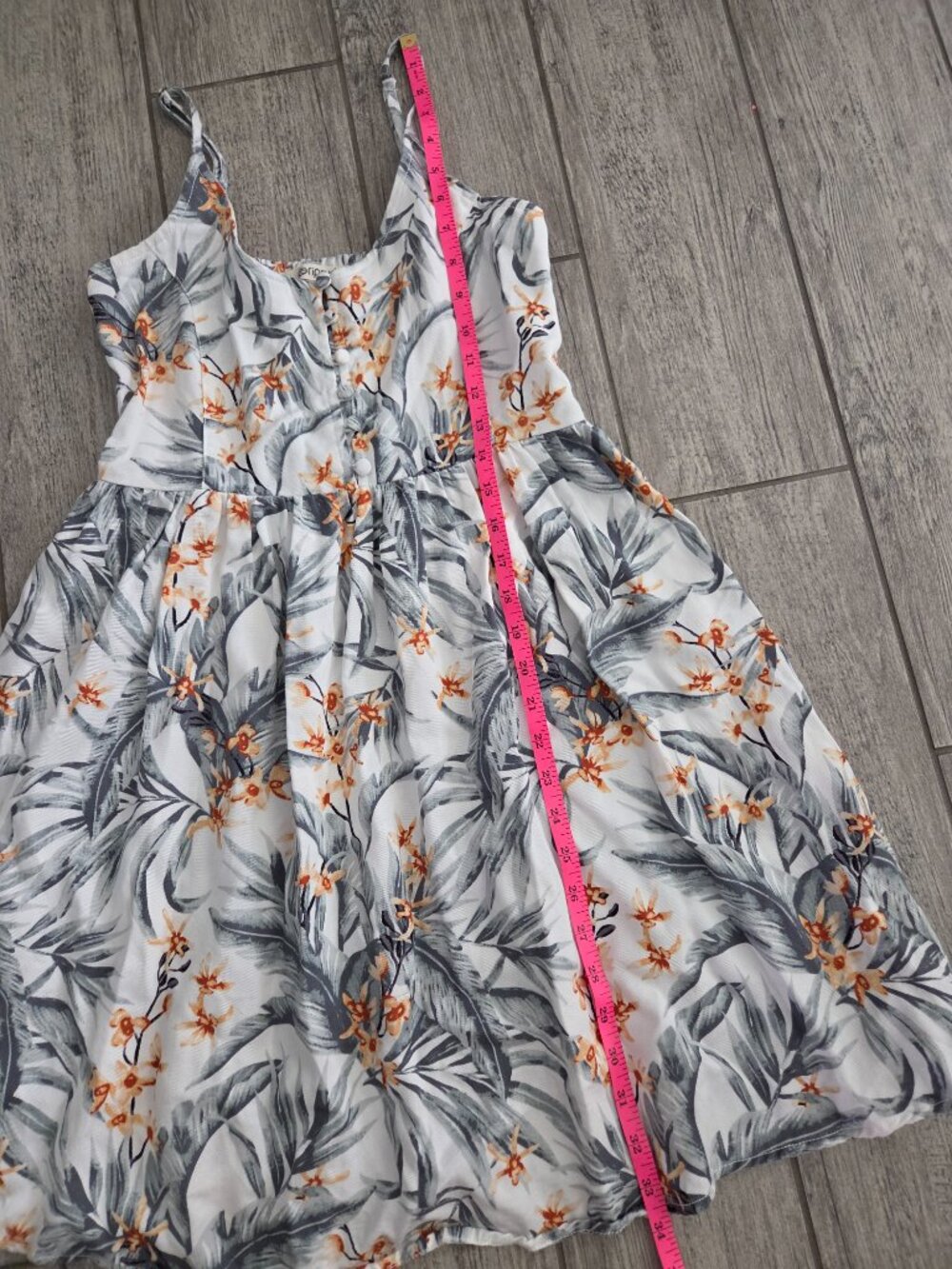 Rip Curl Diamond Bay Tropical Mini Sundress White Gray Orange Women's Size XS - Picture 8 of 14